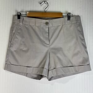 J. Crew City Fit Light Gray Shorts Rolled Hem Women’s Size 10 Nautical Preppy
